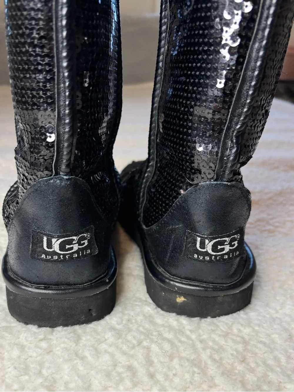 Ugg Australia Women Black Classic Short Sequin Boots